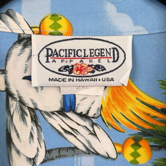 Pacific Legend Hawaiian Shirt 5 O'clock Somewhere Jimmy Buffet 2XL Parrot Tiki - Picture 10 of 11